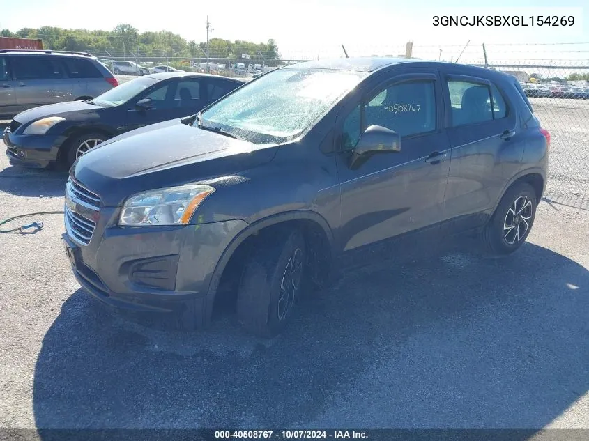 2016 Chevrolet Trax 1Ls VIN: 3GNCJKSBXGL154269 Lot: 40508767