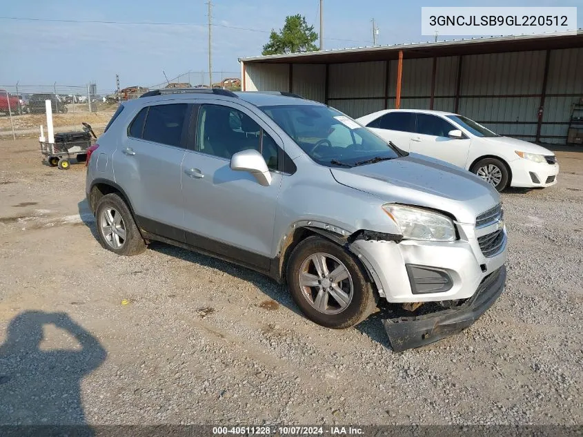 2016 Chevrolet Trax 1Lt VIN: 3GNCJLSB9GL220512 Lot: 40511228