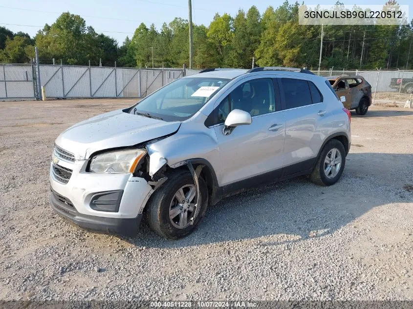 2016 Chevrolet Trax 1Lt VIN: 3GNCJLSB9GL220512 Lot: 40511228