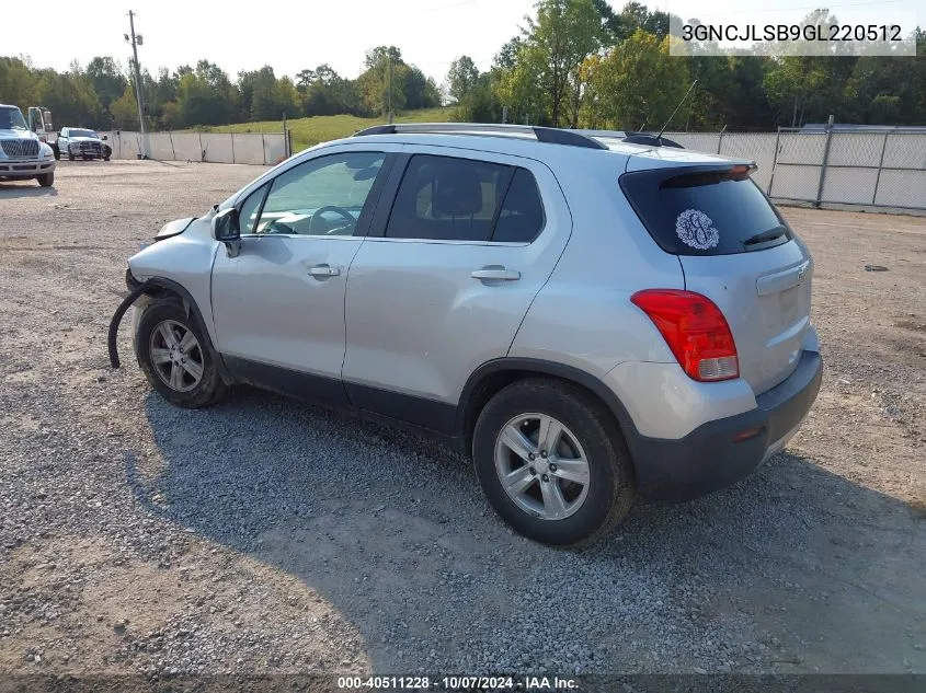 2016 Chevrolet Trax 1Lt VIN: 3GNCJLSB9GL220512 Lot: 40511228