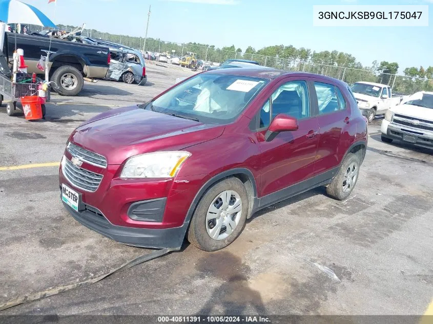 2016 Chevrolet Trax Ls VIN: 3GNCJKSB9GL175047 Lot: 40511391