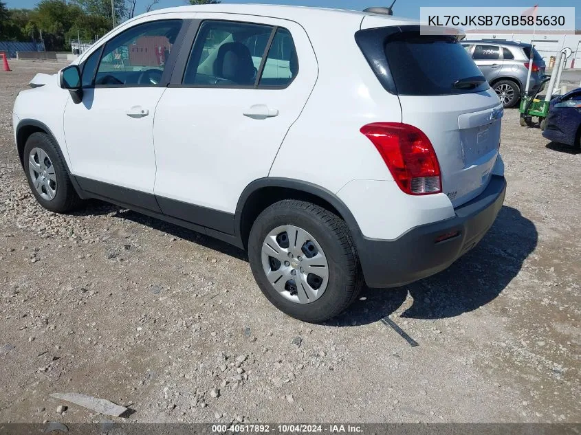 KL7CJKSB7GB585630 2016 Chevrolet Trax 1Ls