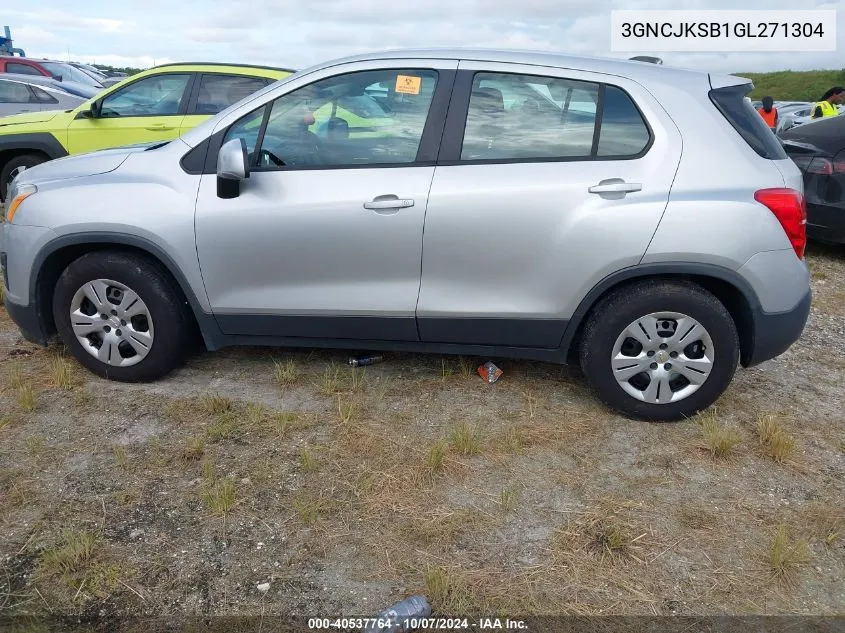 2016 Chevrolet Trax Ls VIN: 3GNCJKSB1GL271304 Lot: 40537764