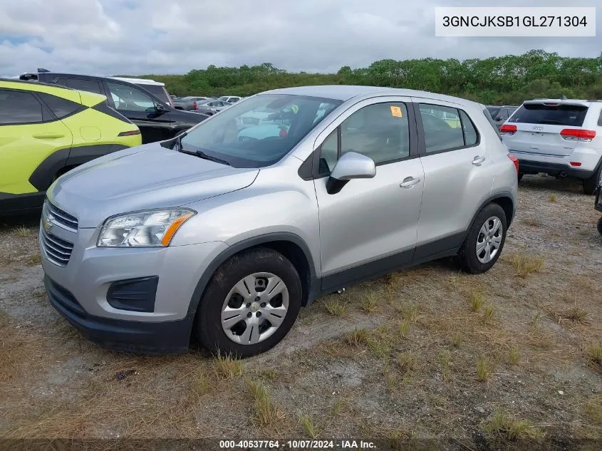 2016 Chevrolet Trax Ls VIN: 3GNCJKSB1GL271304 Lot: 40537764