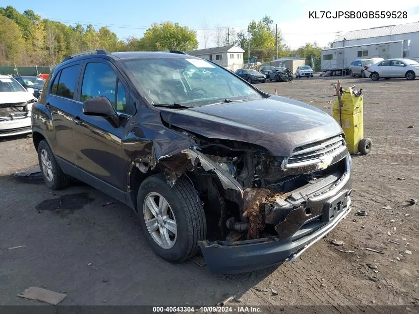 2016 Chevrolet Trax Lt VIN: KL7CJPSB0GB559528 Lot: 40543304