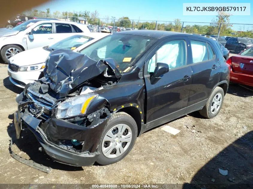 2016 Chevrolet Trax Ls VIN: KL7CJKSB9GB579117 Lot: 40549808