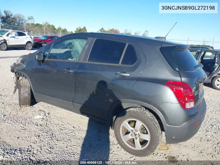 2016 Chevrolet Trax Ls VIN: 3GNCJNSB9GL272198 Lot: 40556125