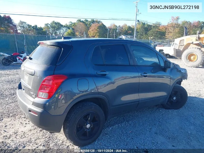 2016 Chevrolet Trax Ls VIN: 3GNCJNSB9GL272198 Lot: 40556125