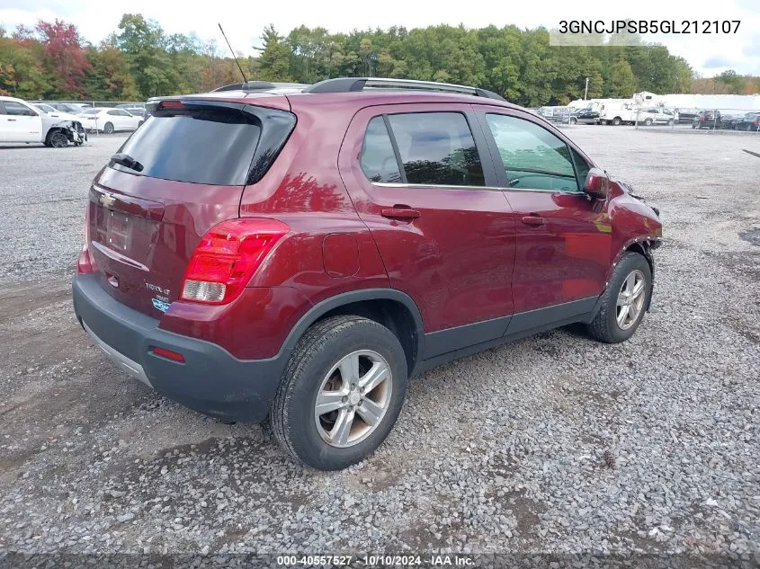 3GNCJPSB5GL212107 2016 Chevrolet Trax Lt