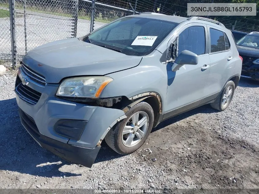 2016 Chevrolet Trax 1Lt VIN: 3GNCJLSB8GL165793 Lot: 40560913