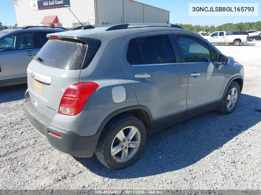 2016 Chevrolet Trax 1Lt VIN: 3GNCJLSB8GL165793 Lot: 40560913