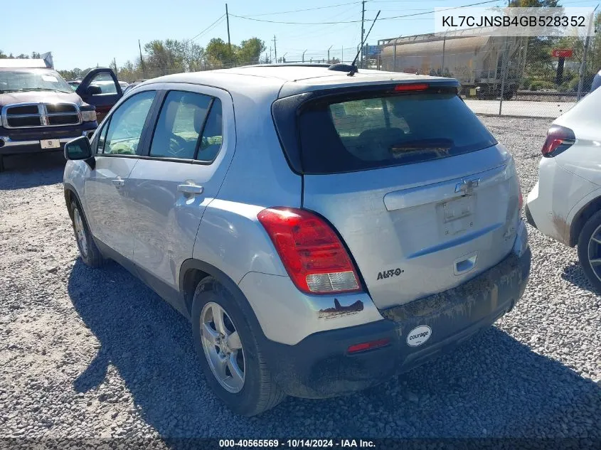 2016 Chevrolet Trax 1Ls VIN: KL7CJNSB4GB528352 Lot: 40565569