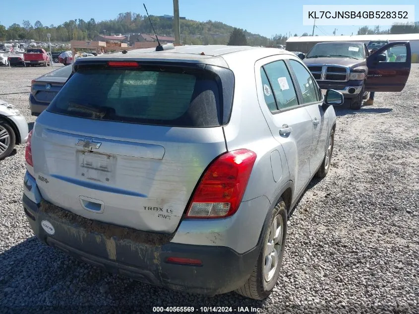 2016 Chevrolet Trax 1Ls VIN: KL7CJNSB4GB528352 Lot: 40565569