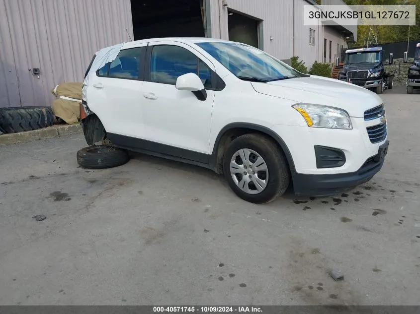 2016 Chevrolet Trax 1Ls VIN: 3GNCJKSB1GL127672 Lot: 40571745