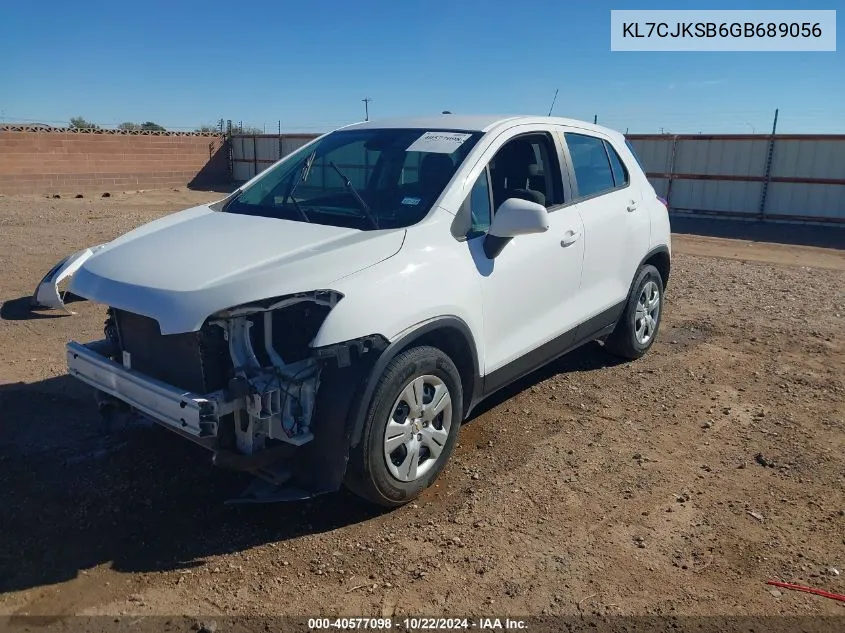 2016 Chevrolet Trax 1Ls VIN: KL7CJKSB6GB689056 Lot: 40577098