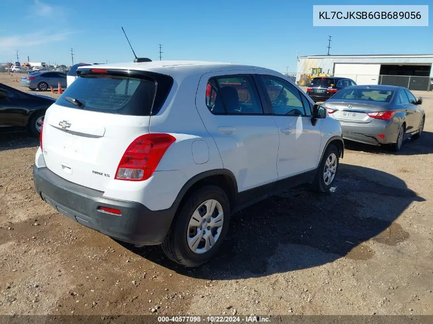 2016 Chevrolet Trax 1Ls VIN: KL7CJKSB6GB689056 Lot: 40577098