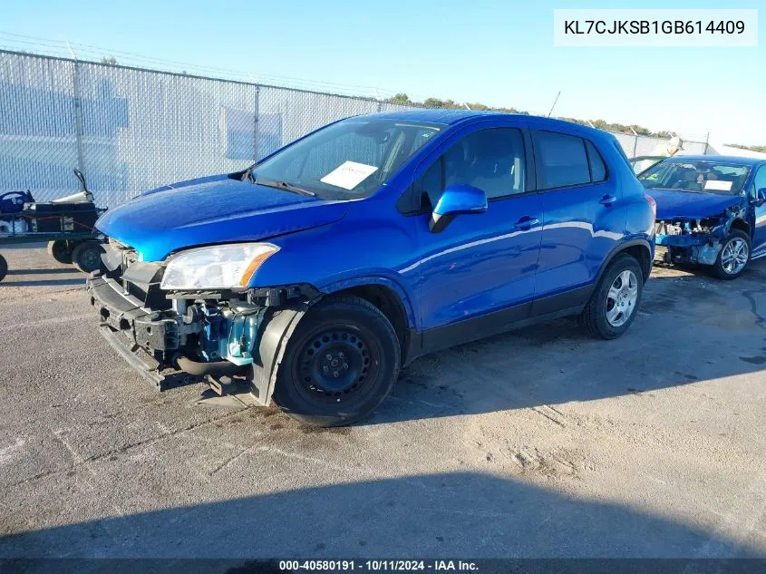 2016 Chevrolet Trax 1Ls VIN: KL7CJKSB1GB614409 Lot: 40580191