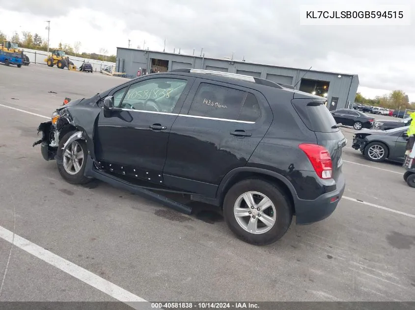 2016 Chevrolet Trax Lt VIN: KL7CJLSB0GB594515 Lot: 40581838