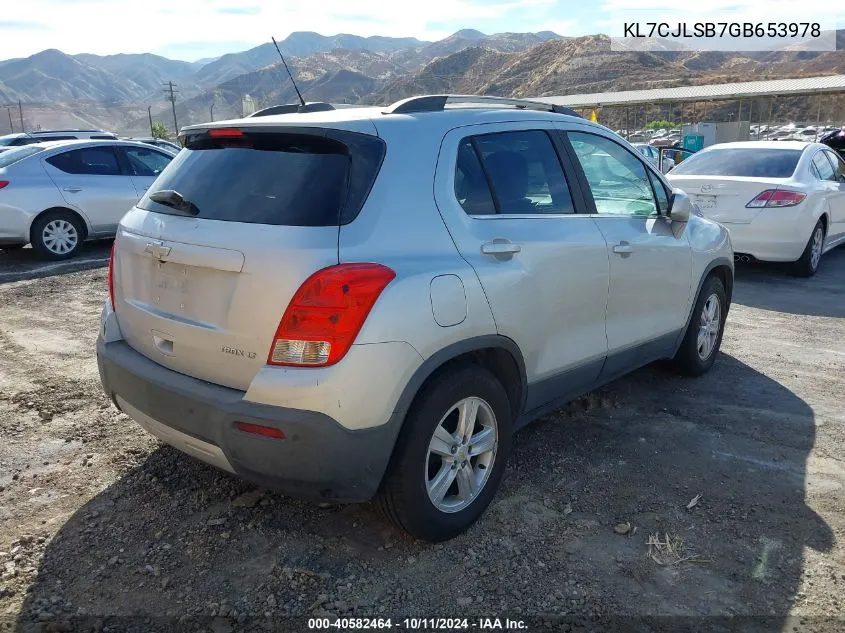 2016 Chevrolet Trax Lt VIN: KL7CJLSB7GB653978 Lot: 40582464