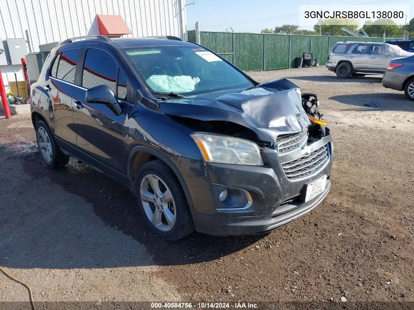 2016 Chevrolet Trax Ltz VIN: 3GNCJRSB8GL138080 Lot: 40584756