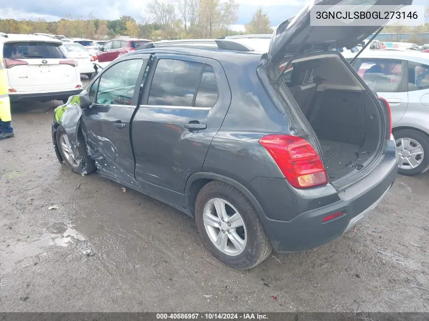 2016 Chevrolet Trax 1Lt VIN: 3GNCJLSB0GL273146 Lot: 40586957