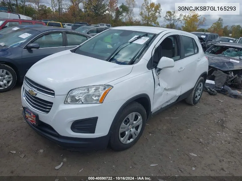 2016 Chevrolet Trax 1Ls VIN: 3GNCJKSB7GL165293 Lot: 40590722