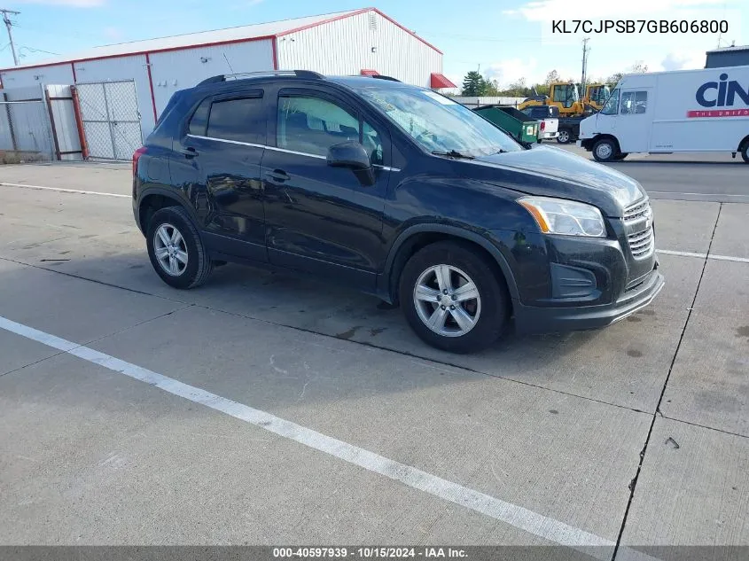 2016 Chevrolet Trax Lt VIN: KL7CJPSB7GB606800 Lot: 40597939