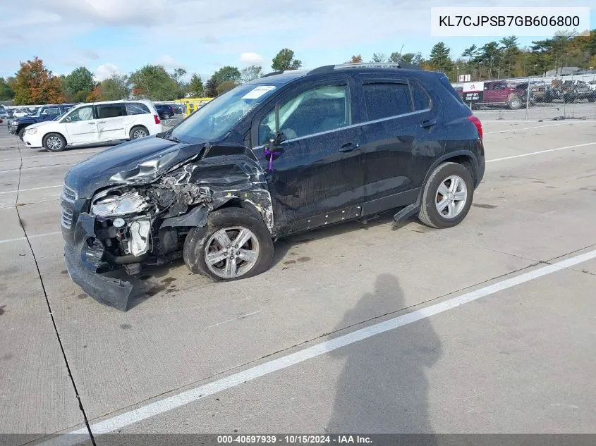 2016 Chevrolet Trax Lt VIN: KL7CJPSB7GB606800 Lot: 40597939