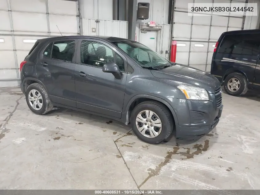 2016 Chevrolet Trax 1Ls VIN: 3GNCJKSB3GL244542 Lot: 40608531