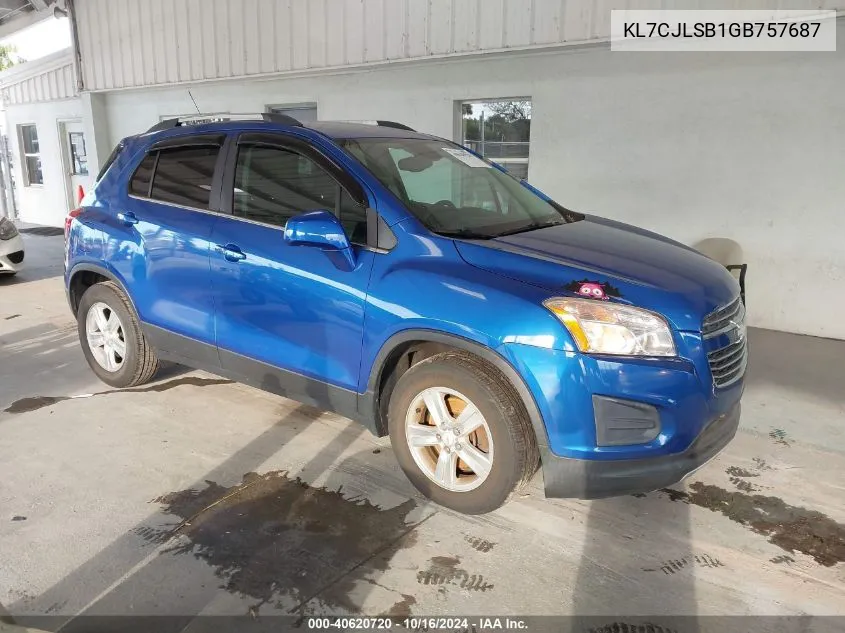 2016 Chevrolet Trax Lt VIN: KL7CJLSB1GB757687 Lot: 40620720