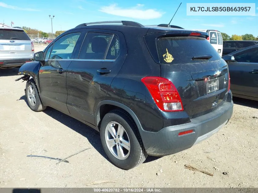 2016 Chevrolet Trax Lt VIN: KL7CJLSB5GB663957 Lot: 40620782