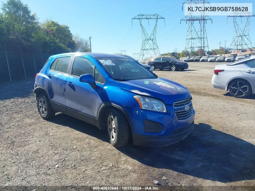 2016 Chevrolet Trax 1Ls VIN: KL7CJKSB9GB758628 Lot: 40632644