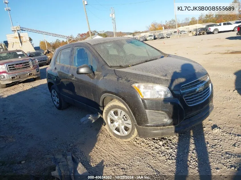 2016 Chevrolet Trax 1Ls VIN: KL7CJKSB0GB555689 Lot: 40634302