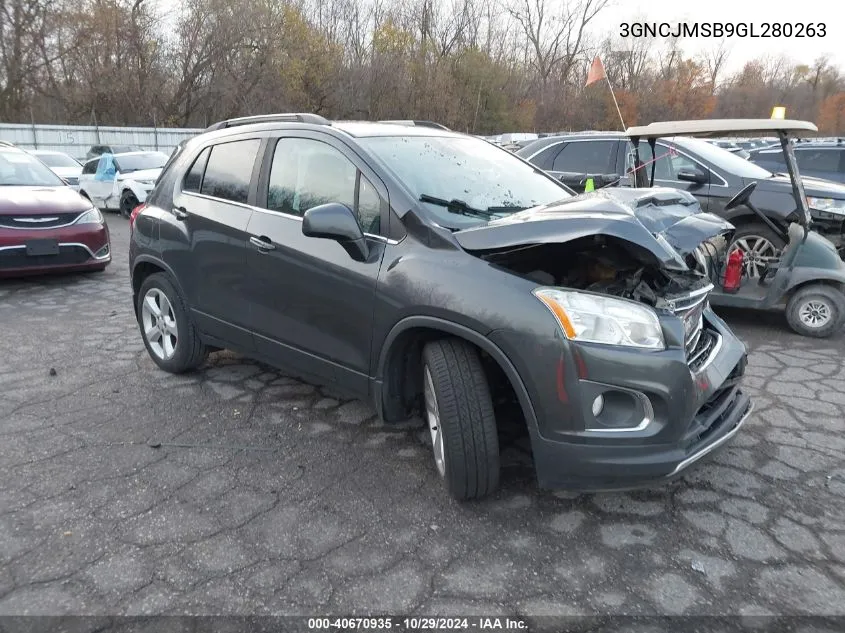 2016 Chevrolet Trax Ltz VIN: 3GNCJMSB9GL280263 Lot: 40670935