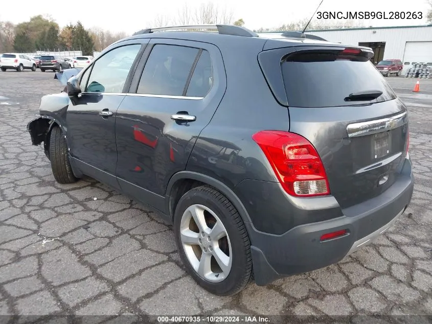 2016 Chevrolet Trax Ltz VIN: 3GNCJMSB9GL280263 Lot: 40670935