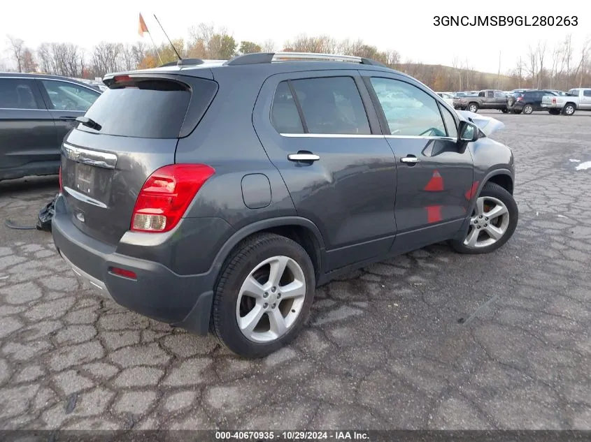 2016 Chevrolet Trax Ltz VIN: 3GNCJMSB9GL280263 Lot: 40670935