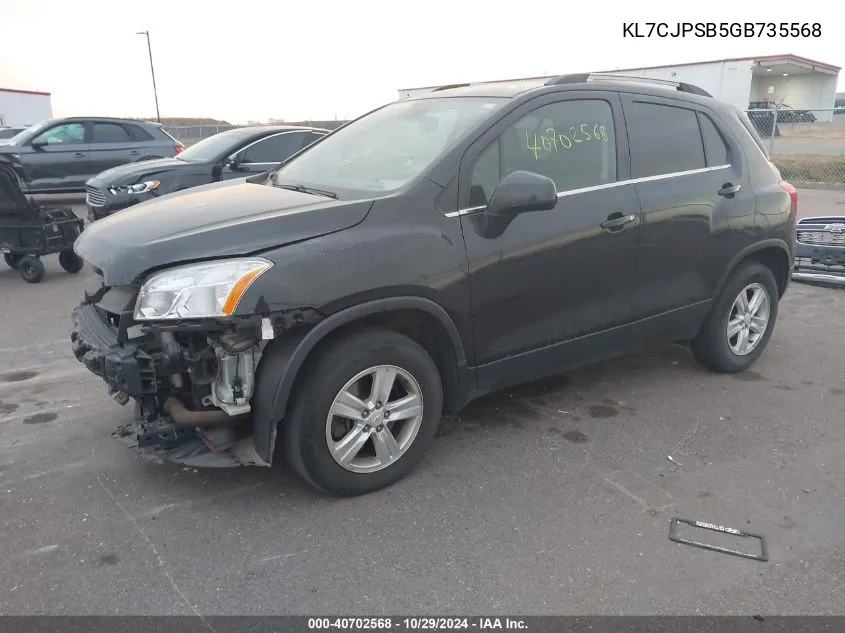 2016 Chevrolet Trax Lt VIN: KL7CJPSB5GB735568 Lot: 40702568