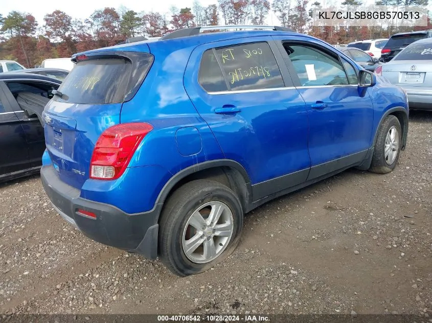 2016 Chevrolet Trax Lt VIN: KL7CJLSB8GB570513 Lot: 40706542