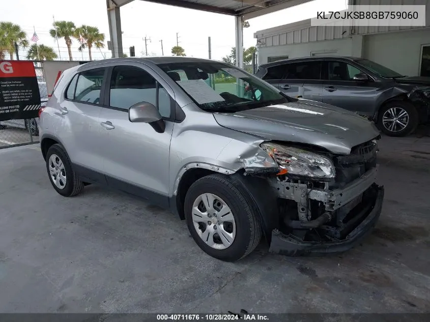 2016 Chevrolet Trax 1Ls VIN: KL7CJKSB8GB759060 Lot: 40711676