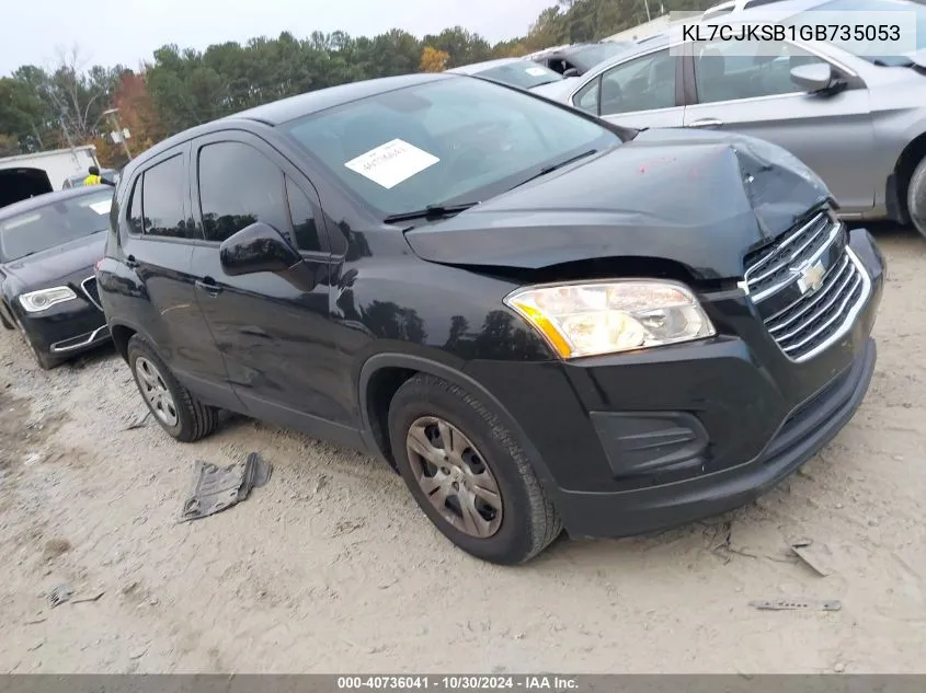 2016 Chevrolet Trax 1Ls VIN: KL7CJKSB1GB735053 Lot: 40736041