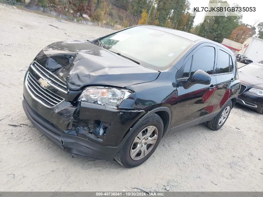 2016 Chevrolet Trax 1Ls VIN: KL7CJKSB1GB735053 Lot: 40736041