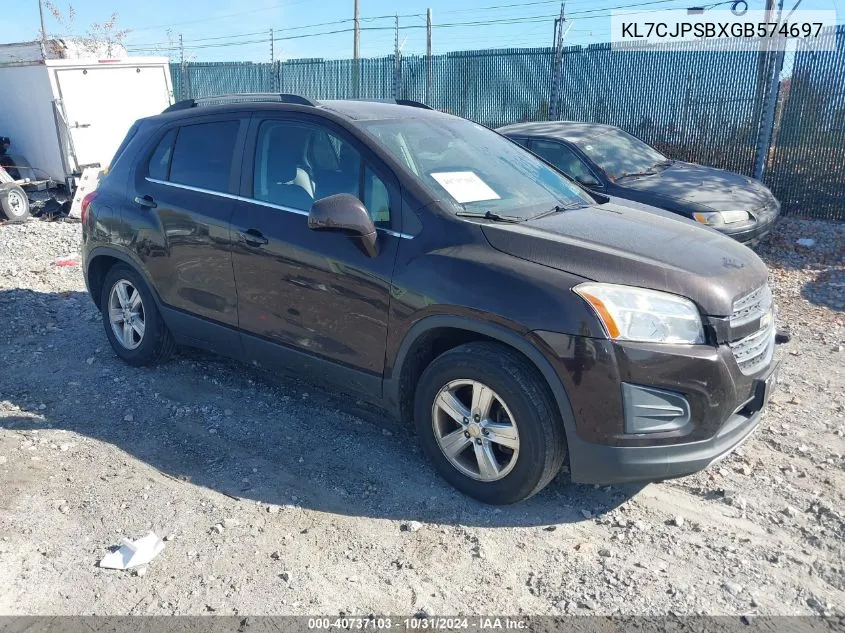 2016 Chevrolet Trax Lt VIN: KL7CJPSBXGB574697 Lot: 40737103