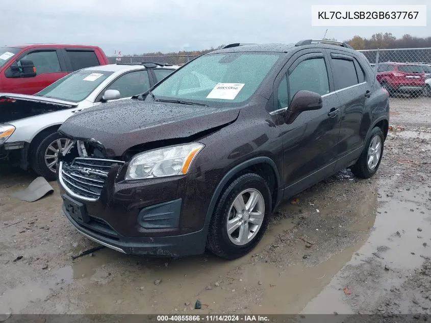 2016 Chevrolet Trax Lt VIN: KL7CJLSB2GB637767 Lot: 40855866