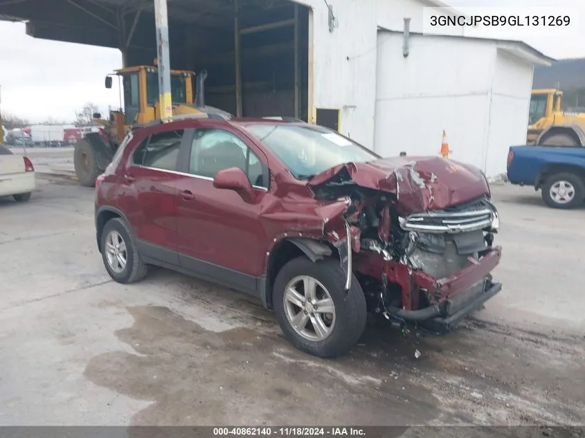 2016 Chevrolet Trax Lt VIN: 3GNCJPSB9GL131269 Lot: 40862140