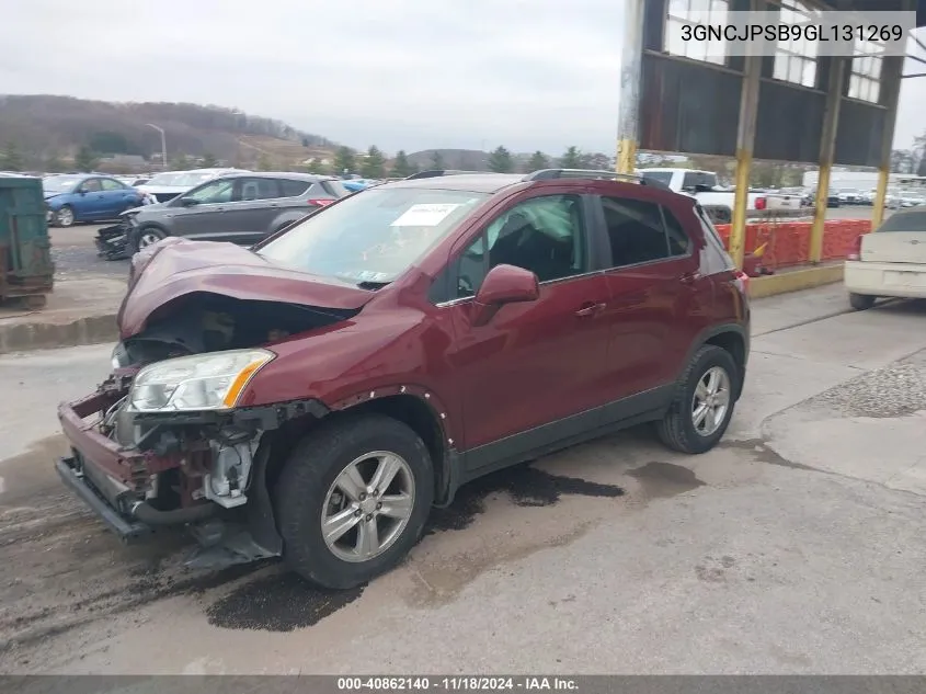 2016 Chevrolet Trax Lt VIN: 3GNCJPSB9GL131269 Lot: 40862140