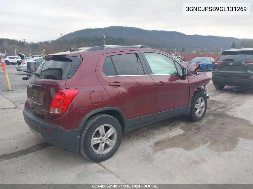 2016 Chevrolet Trax Lt VIN: 3GNCJPSB9GL131269 Lot: 40862140