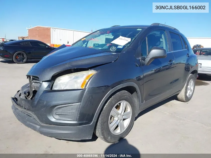 2016 Chevrolet Trax Lt VIN: 3GNCJLSB0GL166002 Lot: 40869396