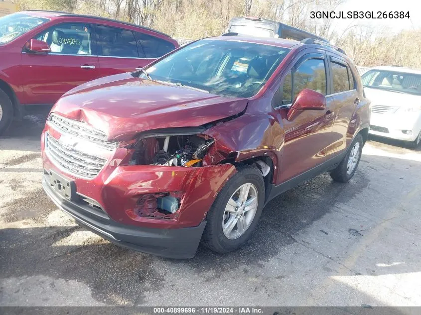 2016 Chevrolet Trax Lt VIN: 3GNCJLSB3GL266384 Lot: 40899696