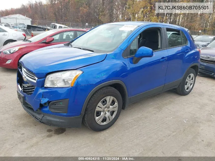 2016 Chevrolet Trax 1Ls VIN: KL7CJKSB6GB705501 Lot: 40924315