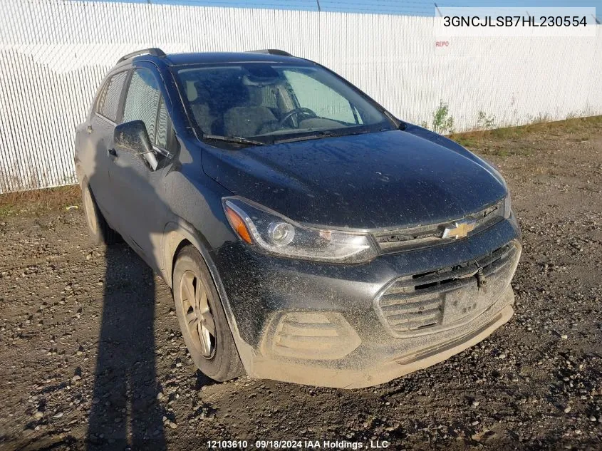 2017 Chevrolet Trax 1Lt VIN: 3GNCJLSB7HL230554 Lot: 12103610